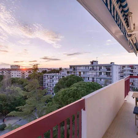 Appartement 2 Chambres, Dernier Etage, Parking Gratuit Dans Residence, Balcon & Coucher De Soleil Montpellier Exterior photo